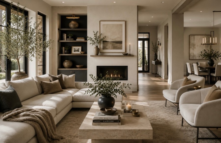Modern neutral living room